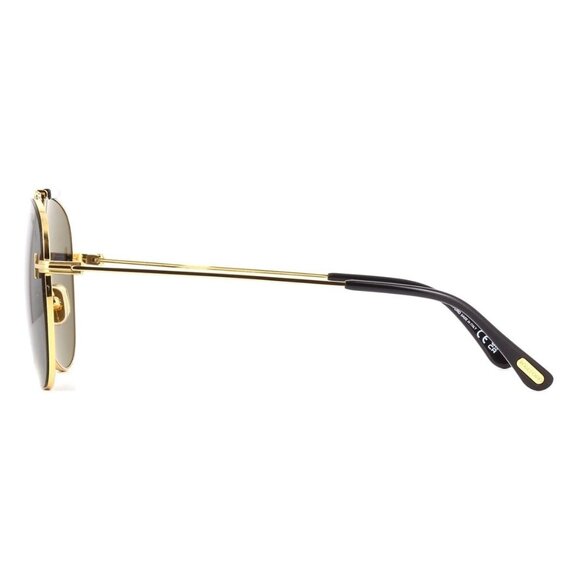 New TOM FORD Brady Gold Aviator FT1018/S 30A Sunglasses Women - Picture 3 of 4